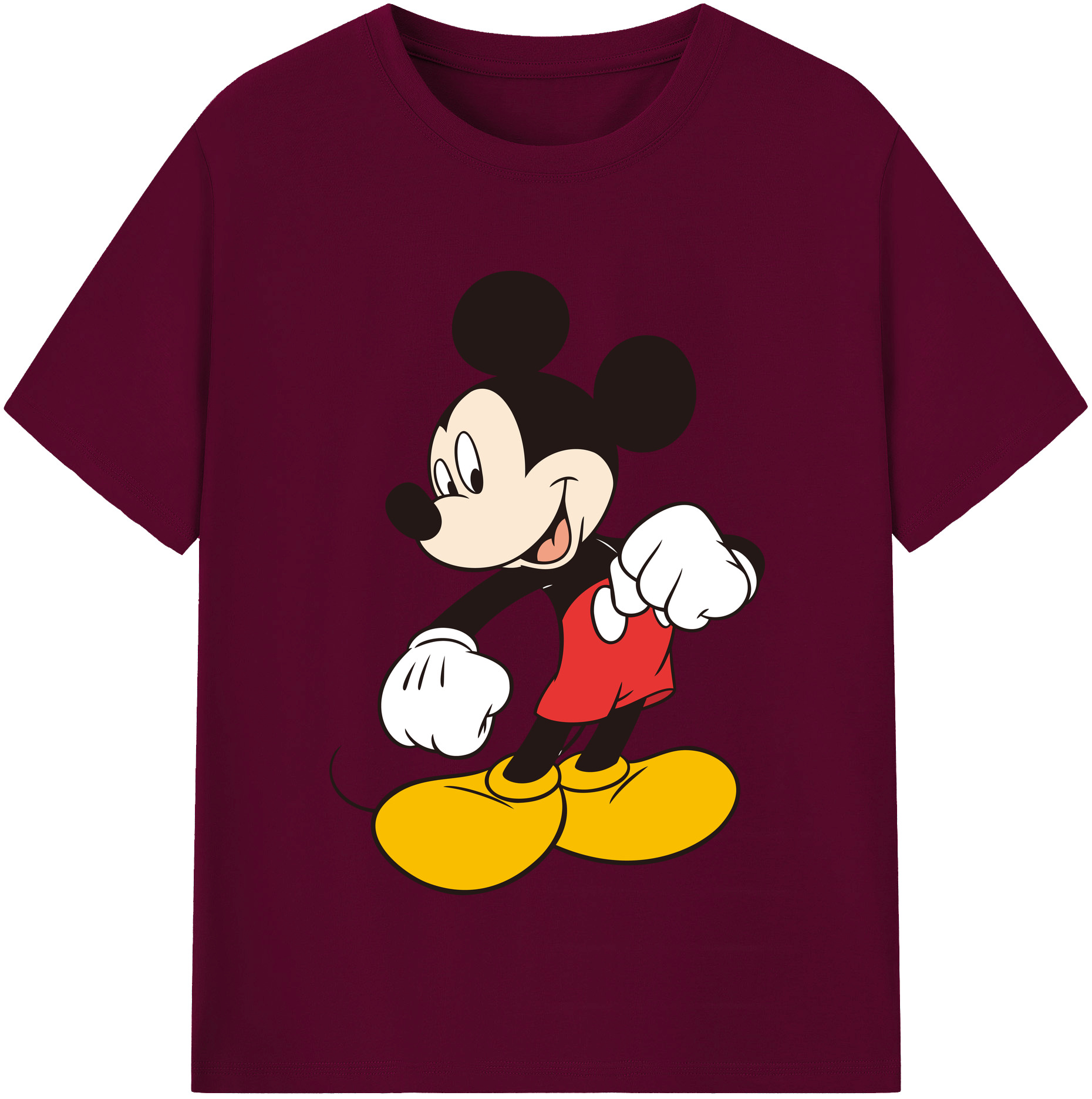 （画像用） ミッキーマウス Mickey Mouse レディースカジュアルプリントTシャツ（綿100％）